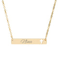 Collier Barre Gravable avec Croix — Bijou Personnalisé Prénom