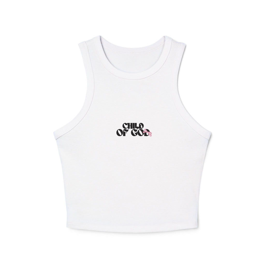 Trendy Women's Micro Rib Racer Tank Top with Stylish Graphic