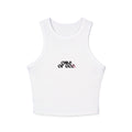 Trendy Women's Micro Rib Racer Tank Top with Stylish Graphic
