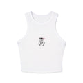 Trendy Women's Micro Rib Racer Tank Top with Stylish Graphic