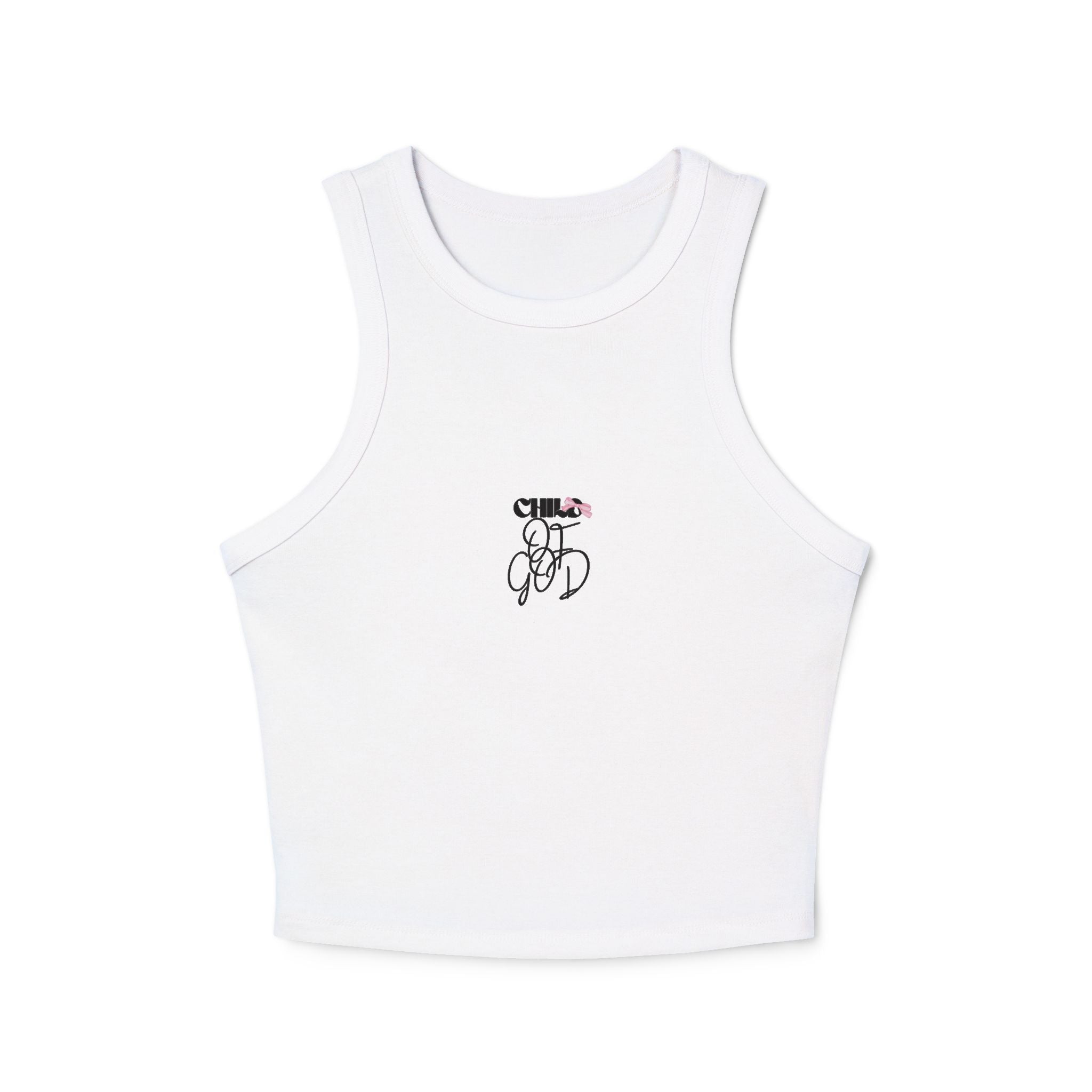 Trendy Women's Micro Rib Racer Tank Top with Stylish Graphic