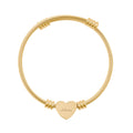 Engravable Heart Cuff Bracelet – Gold Personalized Heart Bangle Gift