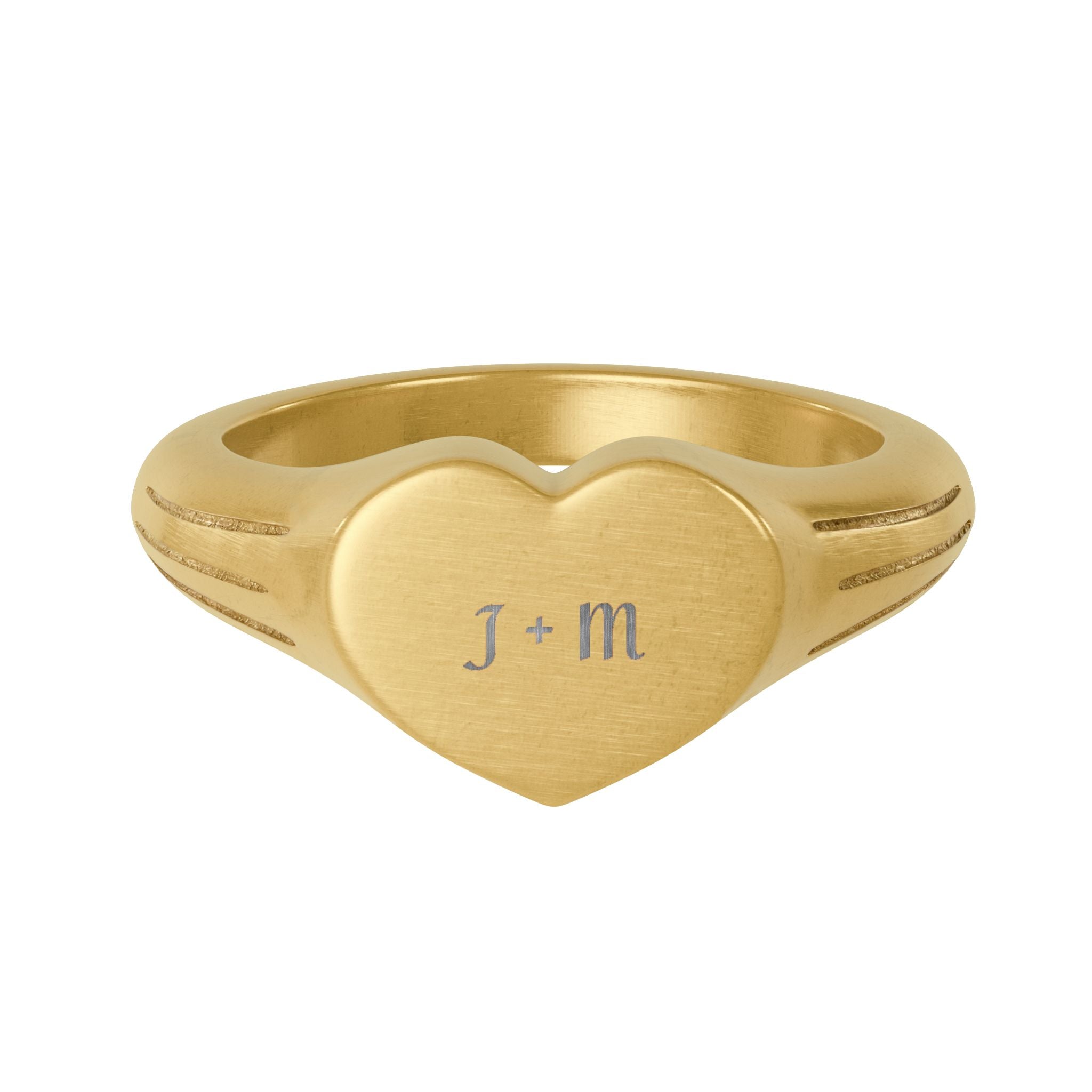 Heart Signet Ring — Custom Engraved Stainless Steel