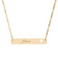 Engravable Cutout Cross Bar Necklace — Personalized Christian Jewelry