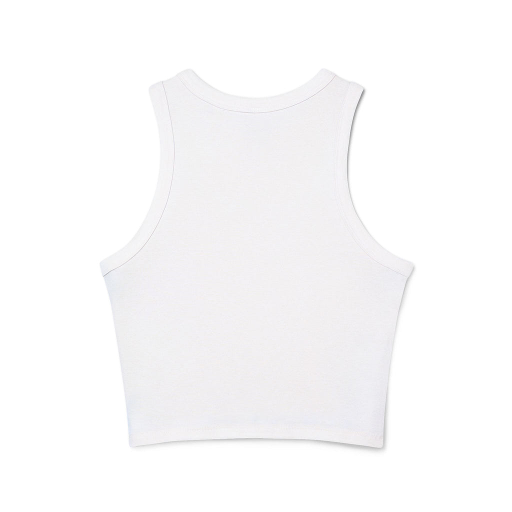 Trendy Women's Micro Rib Racer Tank Top with Stylish Graphic