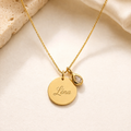 Collier personnalisé prénom & breloque pierre naturelle