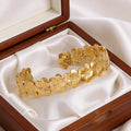 Bracelet motif fleure - Acier inoxydable, Plaqué-Or 18 Carats