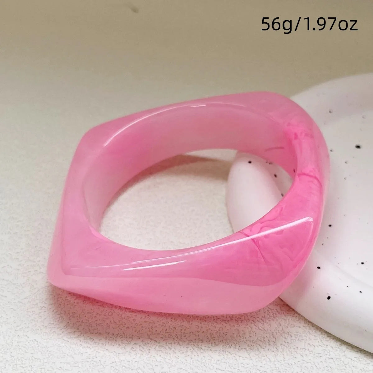 Bracelet en résine - Carré Rose