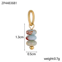 Bracelet Personnalisé Cœurs & Pierre Naturelle – Plaqué Or 18K