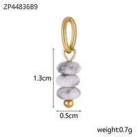 Bracelet Personnalisé Cœurs & Pierre Naturelle – Plaqué Or 18K