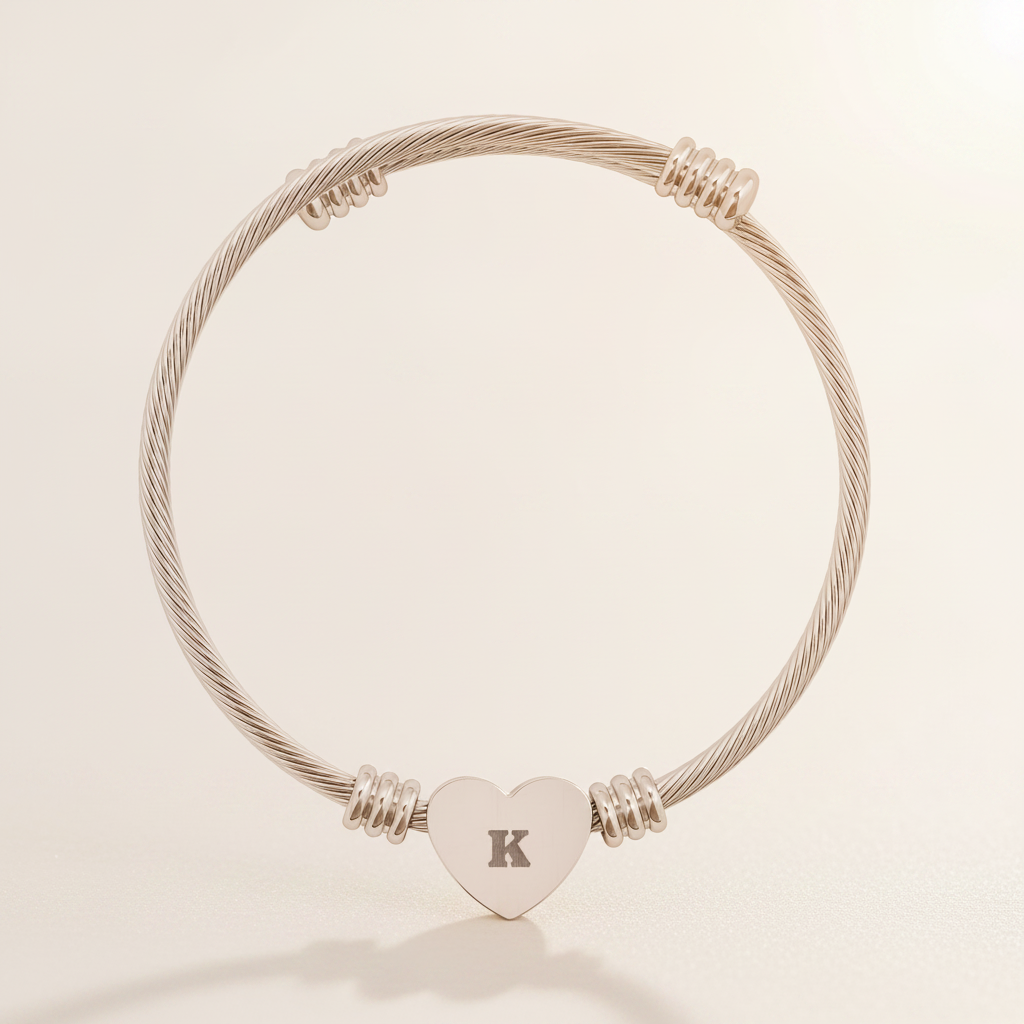 Engravable Heart Cuff Bracelet