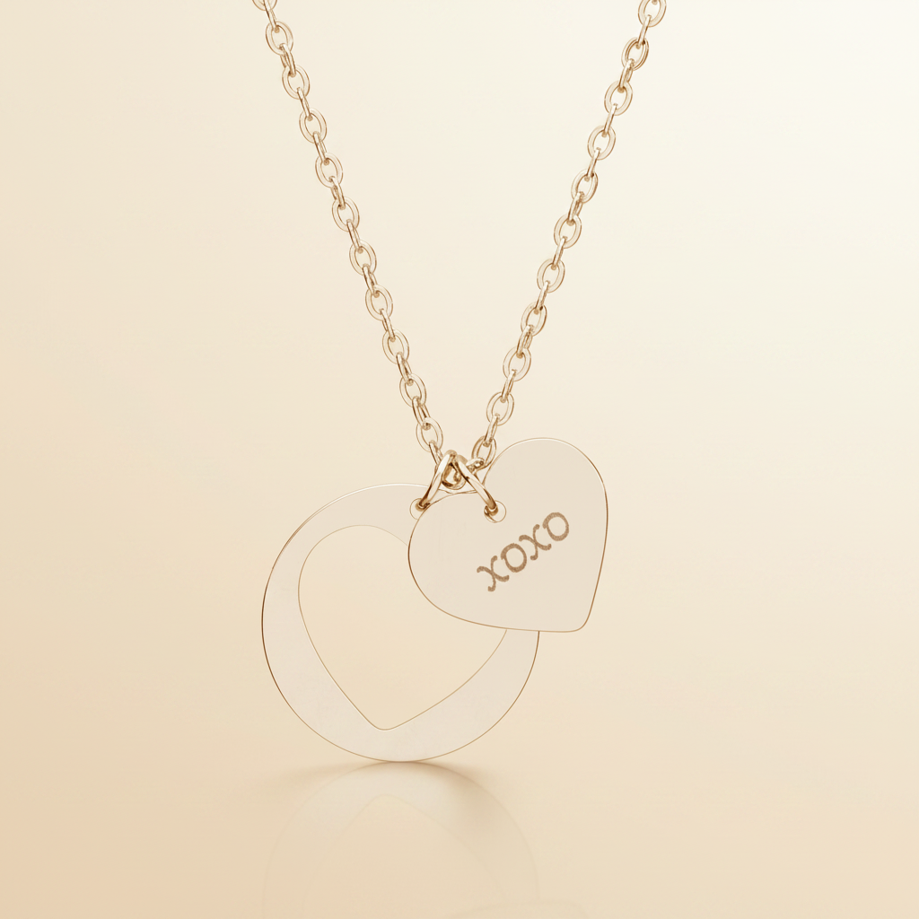 Engravable Heart Cutout Necklace
